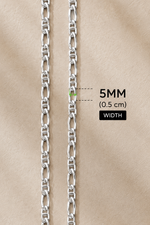 Load image into Gallery viewer, The clasp mechanism of a 925 Sterling Silver Figaro chain necklace, identified as a lobster clasp.