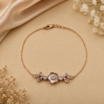 Load image into Gallery viewer, 925 Sterling Silver Floral CZ Bracelet for Women | Rose Gold Finish