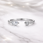 Load image into Gallery viewer, Dual Stone CZ 925 Silver Open Band Ring