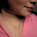 Load image into Gallery viewer, Floral Silver Chain Necklace