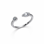 Load image into Gallery viewer, Dual Stone CZ 925 Silver Open Band Ring
