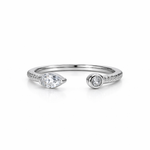 Load image into Gallery viewer, Dual Stone CZ 925 Silver Open Band Ring