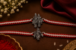 Load image into Gallery viewer, Raksha By Silver Ocean | Radha Krishna & Krishna Couple Rakhi Set