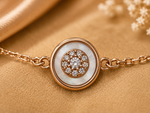 Load image into Gallery viewer, 925 Sterling Silver Rose Gold Mother of Pearl Floral Bracelet for Women