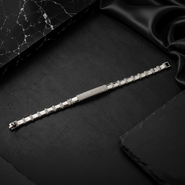 925 Sterling Silver Imperial Bar Bracelet for Men