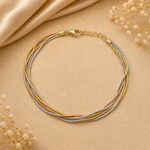 Load image into Gallery viewer, 925 Sterling Silver Tri-Color Multi Snake Chain Bracelet for Women