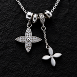 Load image into Gallery viewer, 925 Sterling Silver Floral Charm Pendant Necklace