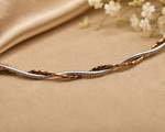 Load image into Gallery viewer, 925 Sterling Silver Twisted Two-Tone Bracelet for Women | Rose Gold Finish