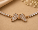 Load image into Gallery viewer, 925 Sterling Silver Rose Gold Butterfly Tennis Bracelet for Women