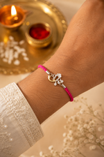 Load image into Gallery viewer, Raksha By Silver Ocean | Divine Om Ganesha Silver Rakhi