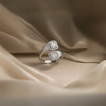 Load image into Gallery viewer, 925 Sterling Silver Dual Halo Ring - SILVER OCEAN 925 Sterling Silver Dual Halo Ring