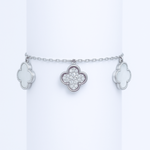 Load image into Gallery viewer, 925 Sterling Silver Charm Bracelet for Women – Mother of Pearl & Crystal Floral Charms - SILVER OCEAN 925 Sterling Silver Charm Bracelet for Women – Mother of Pearl & Crystal Floral Charms