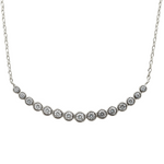 Load image into Gallery viewer, 925 Sterling Silver Necklace with Sparkling Round Zircon Line Silver Ocean 925 Sterling Silver Necklace with Sparkling Round Zircon Line