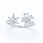 Load image into Gallery viewer, Blossom Dual-Flower Adjustable Silver Ring - SILVER OCEAN Blossom Dual-Flower Adjustable Silver Ring