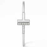 Load image into Gallery viewer, 925 Sterling Silver T-Bar Kada with Mother of Pearl & CZ – Elegant Women’s Designer Bangle - SILVER OCEAN 925 Sterling Silver T-Bar Kada with Mother of Pearl & CZ – Elegant Women’s Designer Bangle