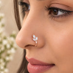Load image into Gallery viewer, CZ Leaf Hoop Nose Ring