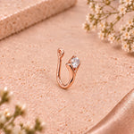 Load image into Gallery viewer, Rose Gold CZ Curved Hoop Nose Ring