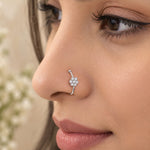 Load image into Gallery viewer, CZ Cluster Hoop Nose Ring