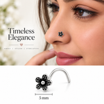 Load image into Gallery viewer, Black Floral Nose Pin