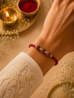 Load image into Gallery viewer, Raksha By Silver Ocean | Triple Rudraksha Silver Rakhi