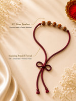 Load image into Gallery viewer, Raksha By Silver Ocean | Five Rudraksha Silver Rakhi