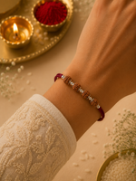Load image into Gallery viewer, Raksha By Silver Ocean | Four Rudraksha Silver Rakhi