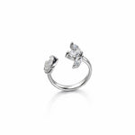 Load image into Gallery viewer, 925 Sterling Silver Floral CZ Adjustable Ring for Women