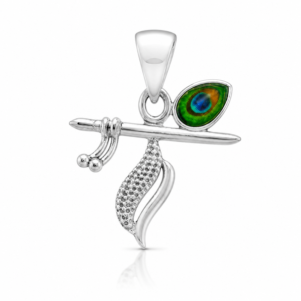925 Sterling Silver Krishna Morpankh Pendant