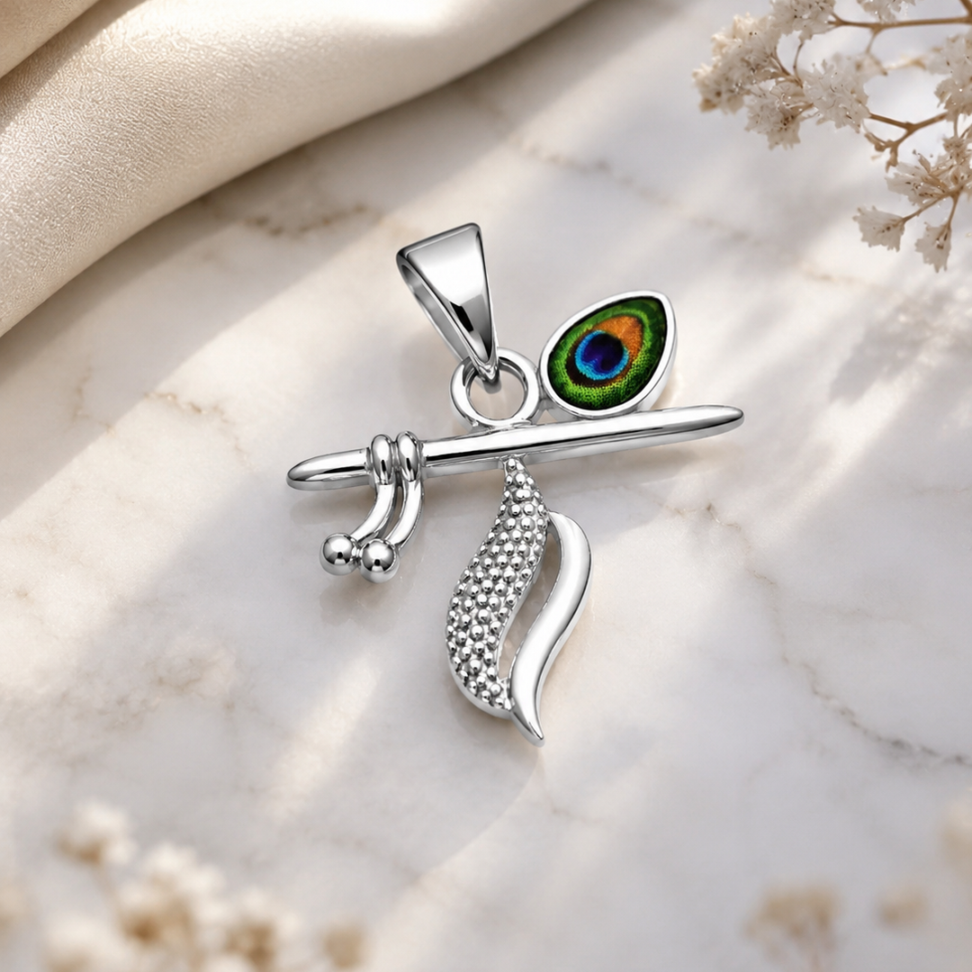 925 Sterling Silver Krishna Morpankh Pendant