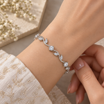 Load image into Gallery viewer, Tulip Bracelet with Marquise &amp; Round Stones