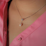 Load image into Gallery viewer, Luna Pearl Drop Sterling Silver Pendant Chain