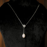 Load image into Gallery viewer, Luna Pearl Drop Sterling Silver Pendant Chain