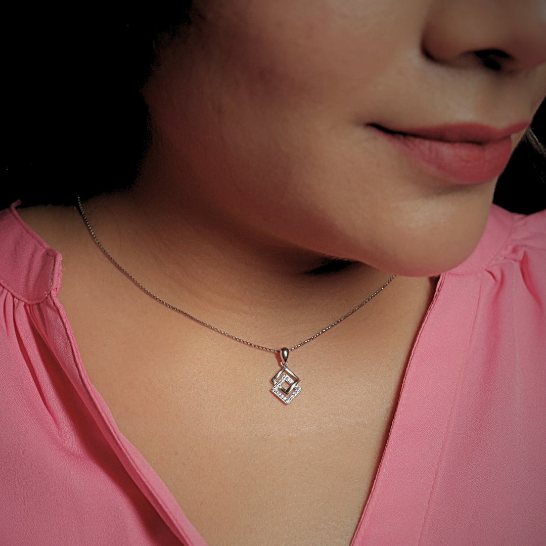 Nova Square Sterling Silver Pendant Chain