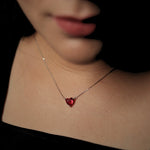 Load image into Gallery viewer, Crimson Heart Sterling Silver Pendant Chain