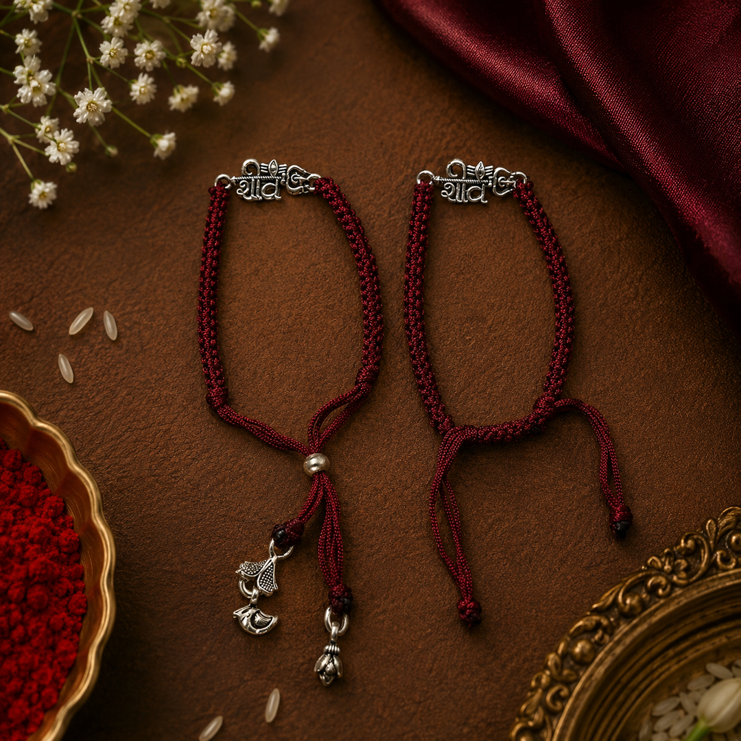 Raksha By Silver Ocean | Shiv Couple Rakhi Set