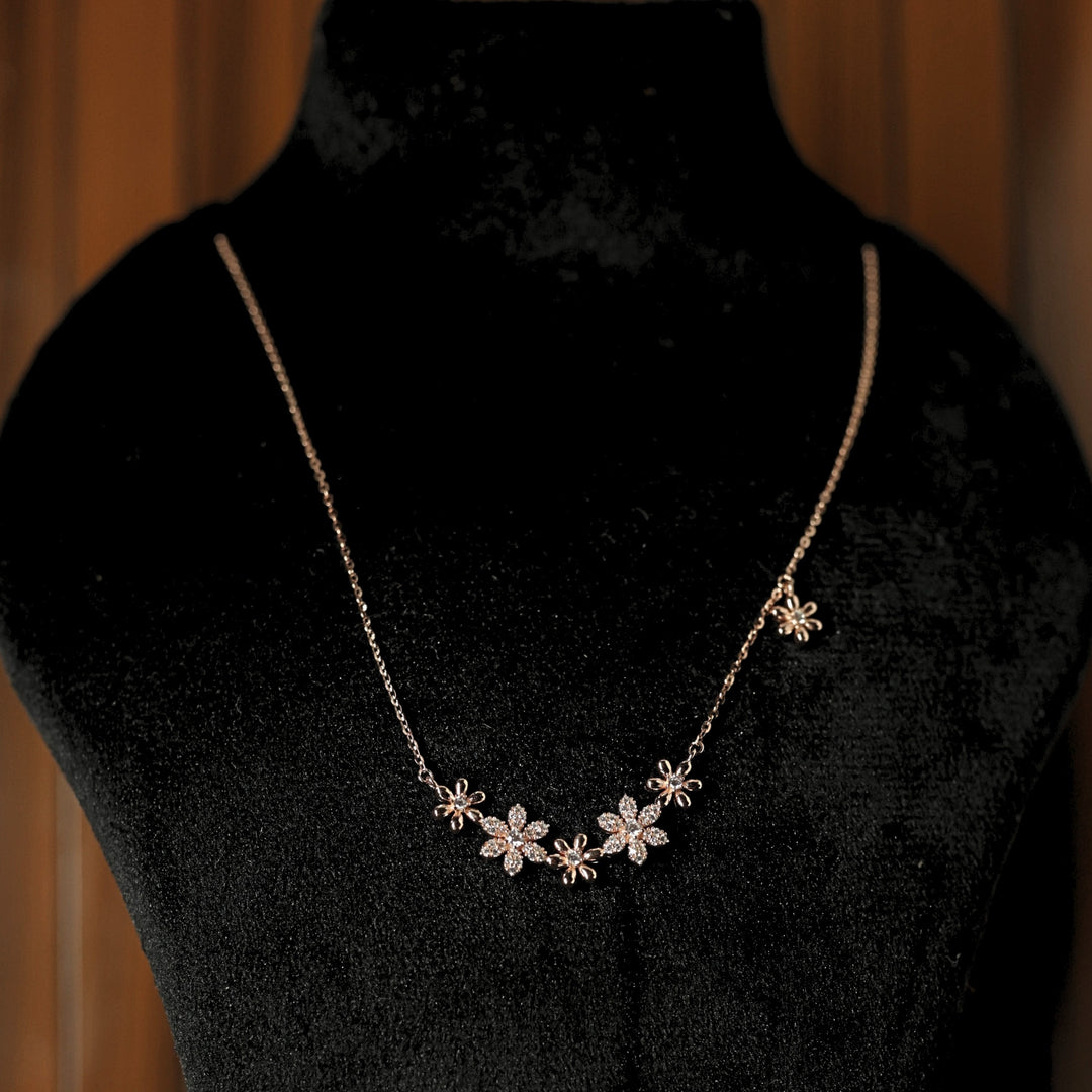 Floral Silver Chain Necklace