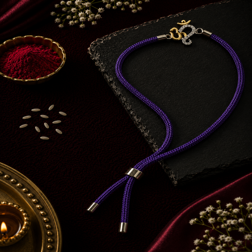 Raksha By Silver Ocean | Divine Om Silver Rakhi