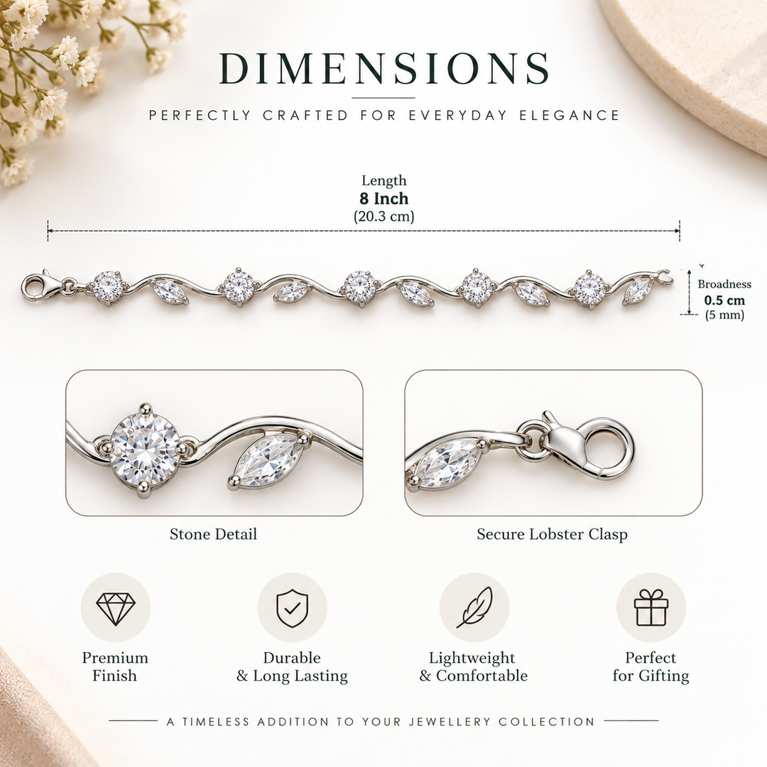 Tulip Bracelet with Marquise & Round Stones