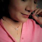 Load image into Gallery viewer, Butterfly Mother of Pearl Rose Gold Silver Necklace