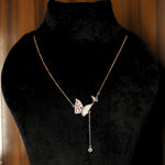 Load image into Gallery viewer, Butterfly Mother of Pearl Rose Gold Silver Necklace