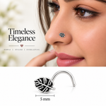 Load image into Gallery viewer, Black Monstera Leaf Nose Pin