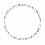 Load image into Gallery viewer, Close-up of a 925 Sterling Silver Figaro chain necklace with a polished finish, showing the link pattern and lobster clasp.