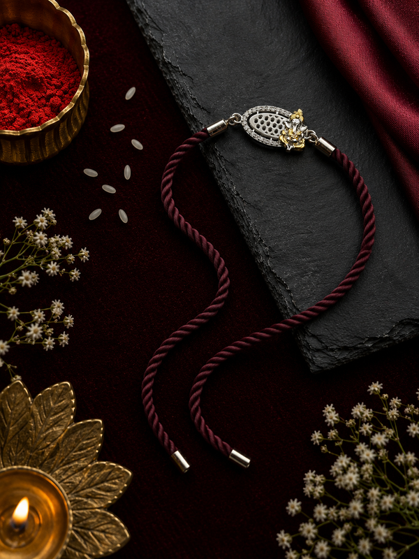 Raksha By Silver Ocean | Divine Ganesha Premium Silver Rakhi