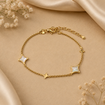 Load image into Gallery viewer, 925 Sterling Silver Gold Plated Mother of Pearl Charm Bracelet for Women