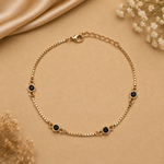 Load image into Gallery viewer, 925 Sterling Silver Black Onyx Station Bracelet for Women | Rose Gold Finish