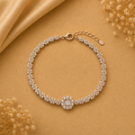 Load image into Gallery viewer, 925 Sterling Silver Rose Gold CZ Tennis Bracelet for Women