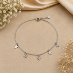Load image into Gallery viewer, 925 Sterling Silver Five Star Charm Chain Bracelet for Women