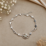 Load image into Gallery viewer, 925 Sterling Silver Mother of Pearl Floral Bracelet for Women | Rhodium Finish