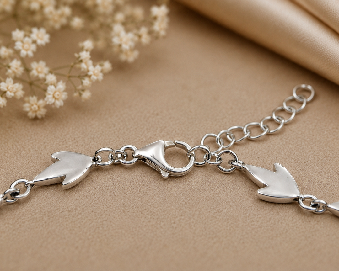 925 Sterling Silver Mother of Pearl Floral Bracelet for Women | Rhodium Finish