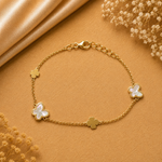 Load image into Gallery viewer, 925 Sterling Silver Butterfly &amp; Clover Mother of Pearl Bracelet for Women